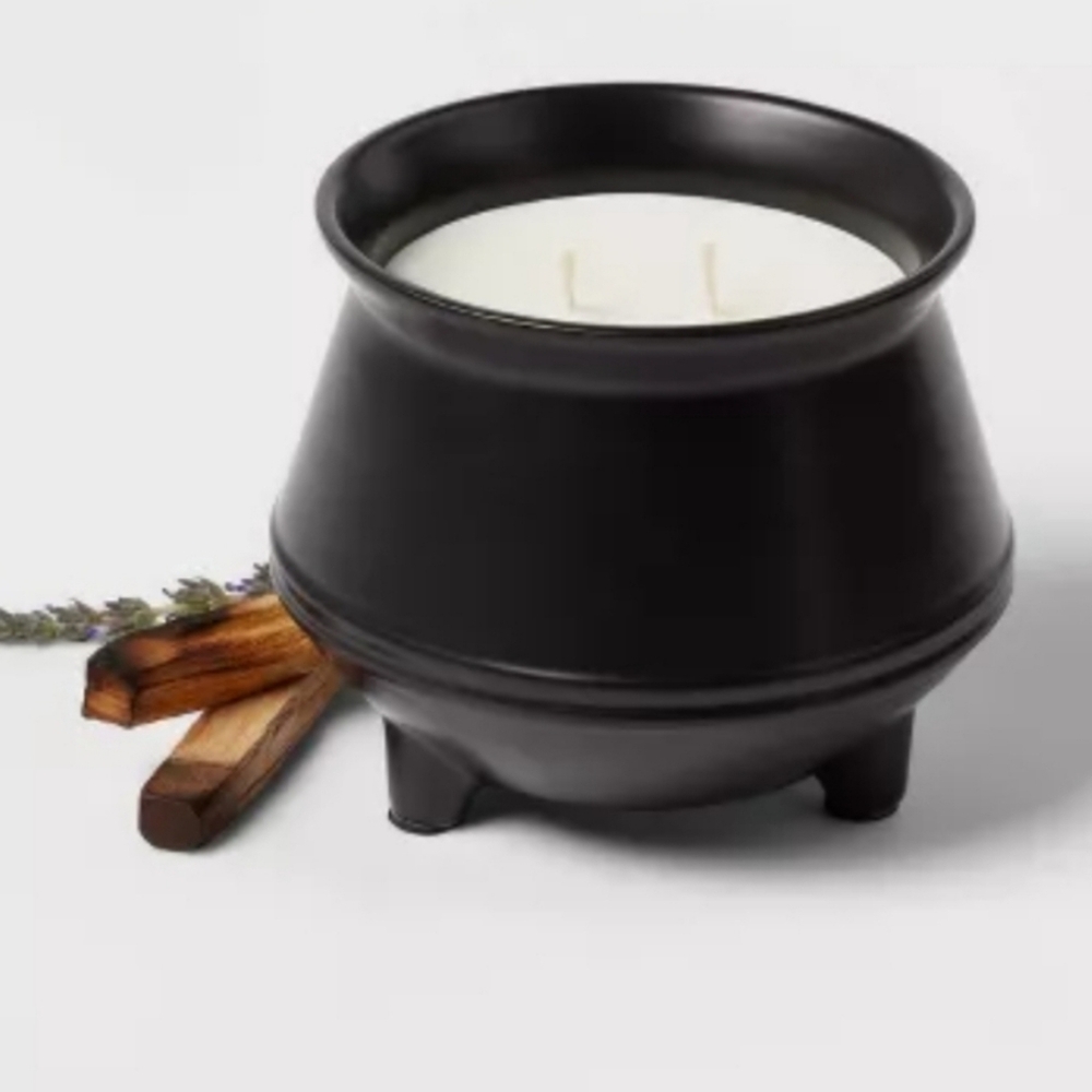 2 Wick 28oz Black‎ Cauldron Candle New Halloween Witch Decor Fall Spooky Large - Picture 5 of 5
